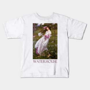 Flowers in the Wind by John William Waterhouse Kids T-Shirt